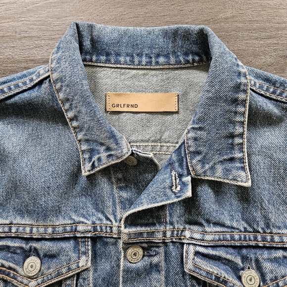 GRLFRND Bianca Oh Girl Wash Denim Trucker Jacket Size Medium - Picture 8 of 16